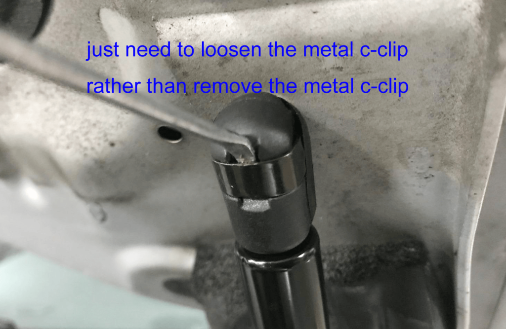 how to replace hood struts? just-need-to-loosen-the-metal-c-clip-rather-than-remove-the-metal-c-clip