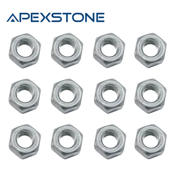 M8 thread hex nuts, 13mm Width, 6.5mm Height, 8mm Dia 1.25 Pitch Right Hand Replacement Nut